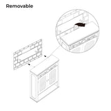 Elegant Home Fashions Lisbon Removable Wooden Wall Cabinet with Drapery-Lined Doors, White Teamson Home