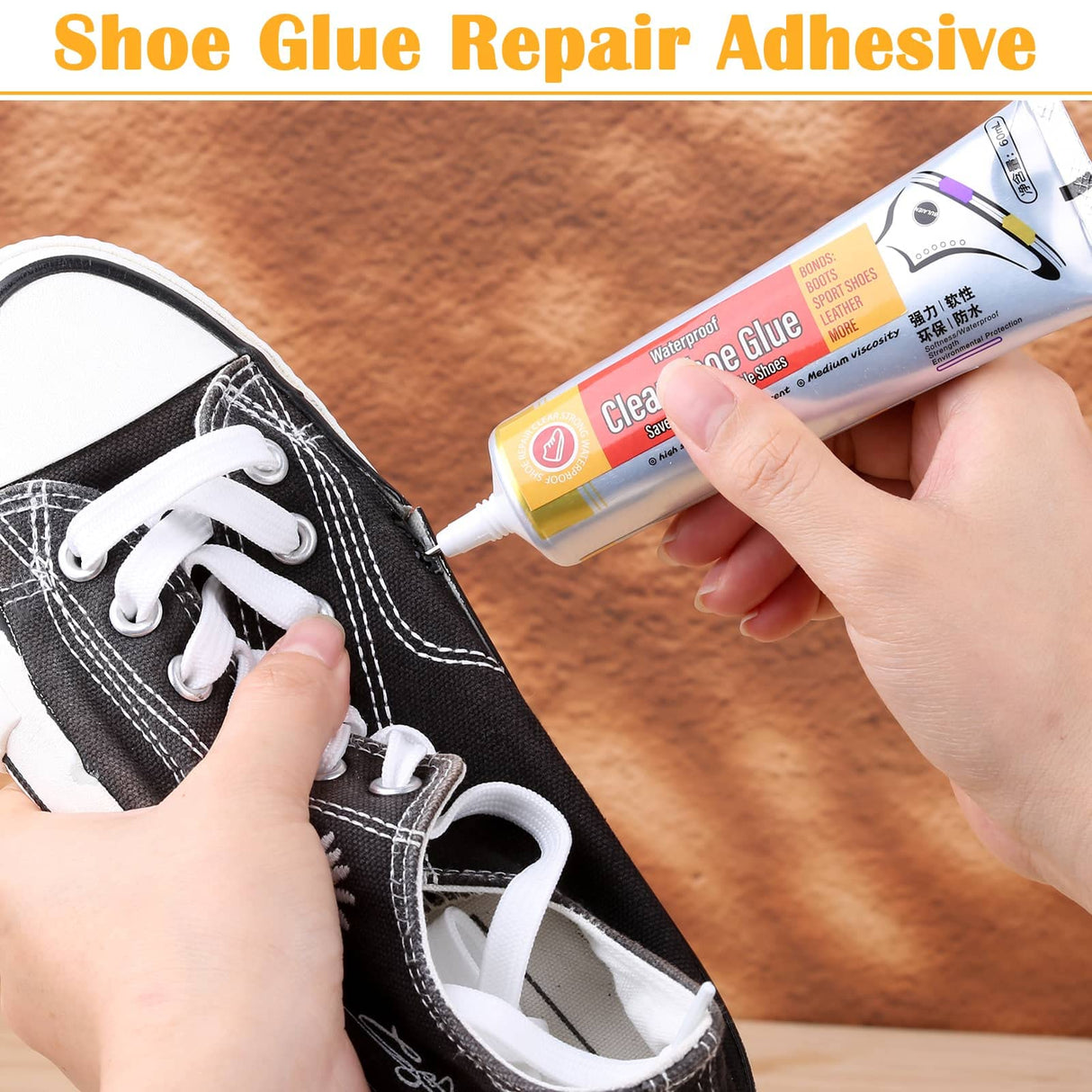 Shoe Glue Sole Repair Adhesive, Evatage Waterproof Shoe Repair Glue Kit with Shoe Fix Glue for Sneakers Boots Leather Handbags Fix Soles Heels Repair Evatage