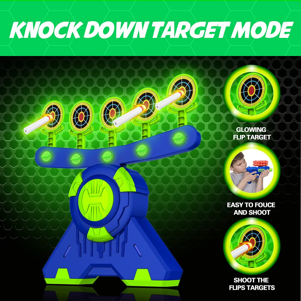 BAODLON Shooting Games Toy for Age 5, 6, 7, 8, 9, 10+ Years Old Kids, Boys - Glow in The Dark Floating Ball Target with Foam Dart Toy Gun, 10 Balls/5 BAODLON