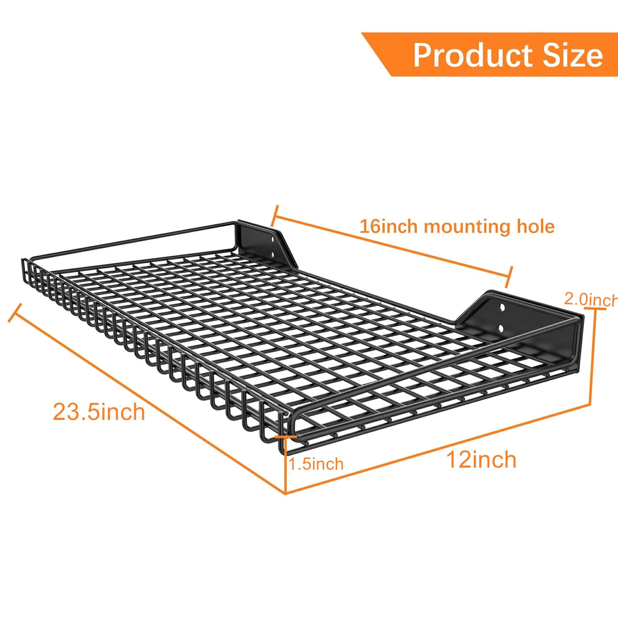 WALMANN 2 Pack Garage Wall Shelf, 23.5" x 12" Wall Mounted Storage Shelves for Garage, Closet, Laundry Room, Heavy Duty Wall Shelving, Holds Up to 65 WALMANN