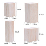 Sumind 12 Pieces Unfinished Balsa Wood Mini Carving Blocks, 4 Sizes, 50 x 50 x 100 mm, 30 x 30 x 100 mm, 30 x 30 x 50 mm, 50 x 30 x 50 mm Sumind