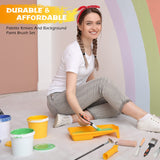 5 Pieces Painting Knife Set Background Blender Brush and Fan Blender Artist Brush Stainless Steel Palette Knife 2 Inch and 1 Inch Landscape Brush for CHENGU