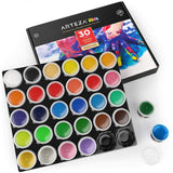 ARTEZA Finger Paints for Toddlers, Nontoxic, Set of 30 Colors, 1 fl oz Containers, Washable, Kids Art Set, For Paper, Canvas & DIY Projects ARTEZA