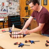 WORKPRO 12” & 6” Bar Clamps for Woodworking, 300lbs & 150lbs Load, One-Handed Spreader/Clamp, Quick-Clamp F Wood Clamps Set for Hand Wood Working WORKPRO