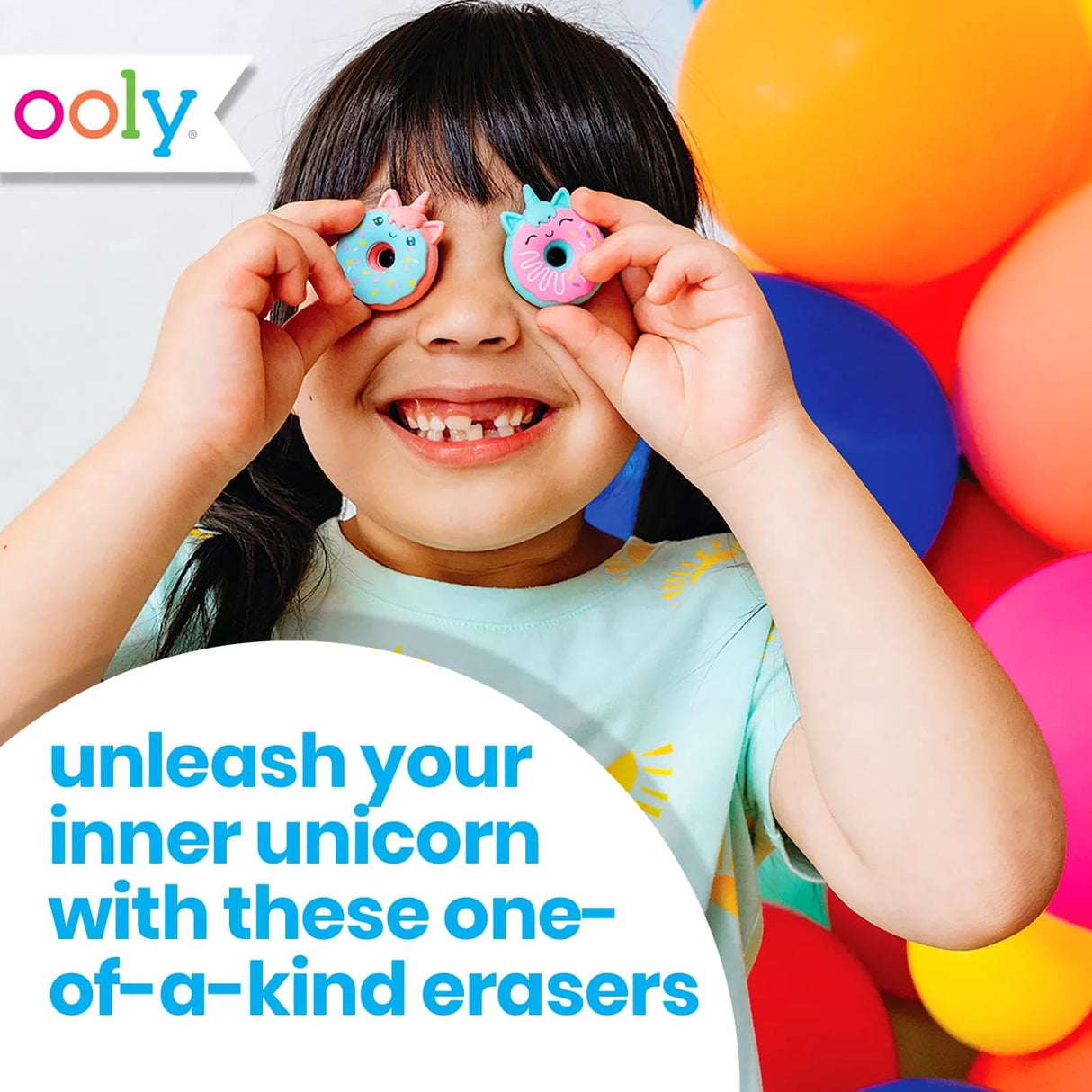 OOLY Magic Bakery Unicorn Donuts, Vanilla-Scented Erasers for Pencils - Set of 3 Donut Erasers for School, Home, or Office - Mix and Match Puzzle Ooly