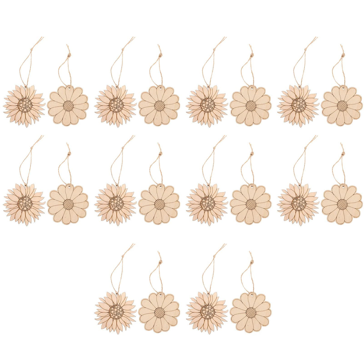 EXCEART 20Pcs Sunflower Wooden Cutouts, Unfinished Sunflower Wooden Embellishments Sunflower Wood Slices Wooden Paint Crafts for Kids Painting EXCEART