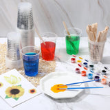 300 Pack 8 oz Disposable Measuring Cups Clear Plastic Measuring Cups with 300 Wooden Mixing Sticks Resin Mixing Cup Liquid Measuring Cups for Epoxy Gerrii
