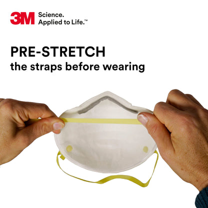 3M Personal Protective Equipment Particulate Respirator 8210, N95, Smoke, Dust, Grinding, Sanding, Sawing, Sweeping, 20 Count (Pack of 1)