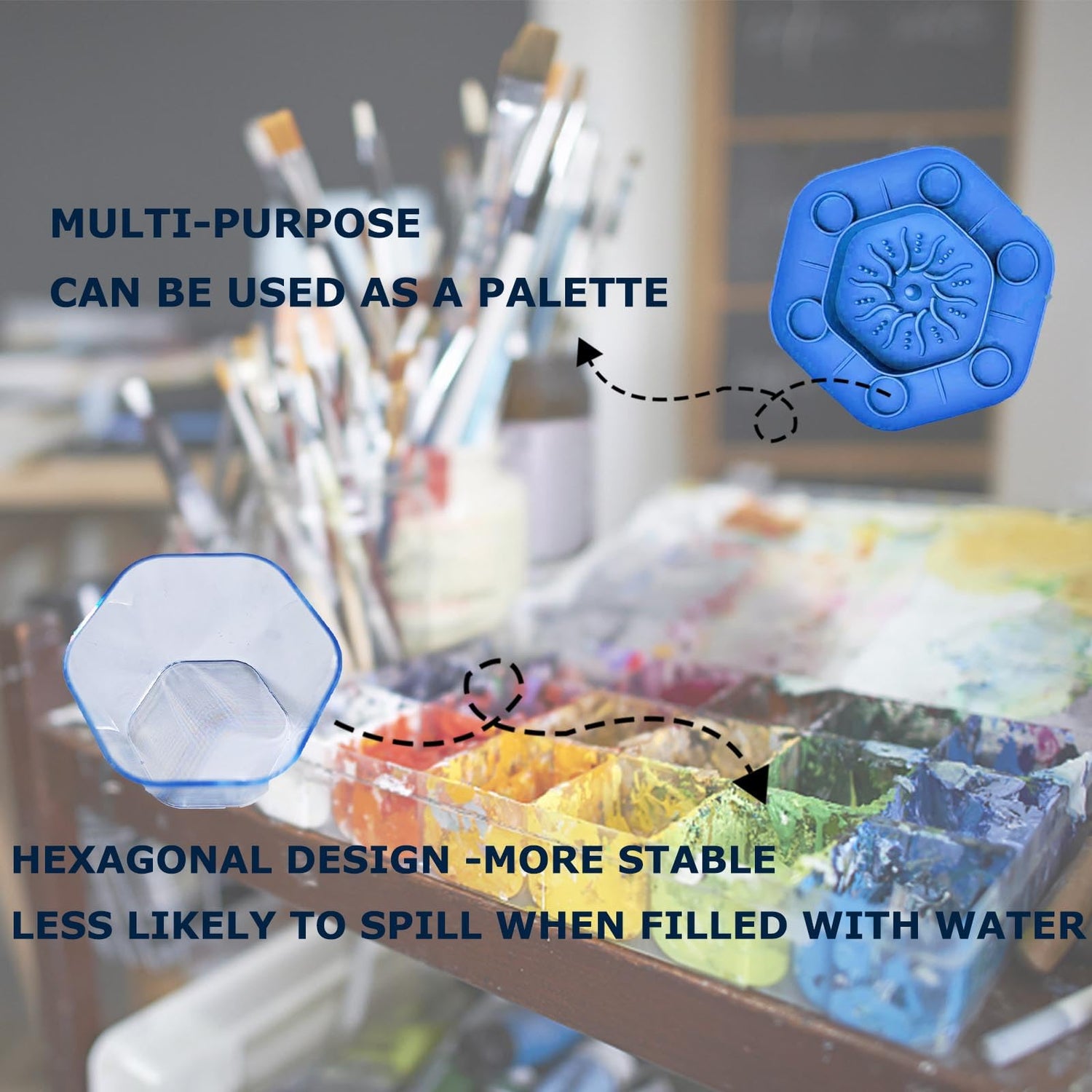 All in one paint brush cleaner rinse cup,Paint Brush Holder and Brush Cleaner,Brush Cleaning Cup for Acrylic,Oil,Watercolor,Water-based HOZY