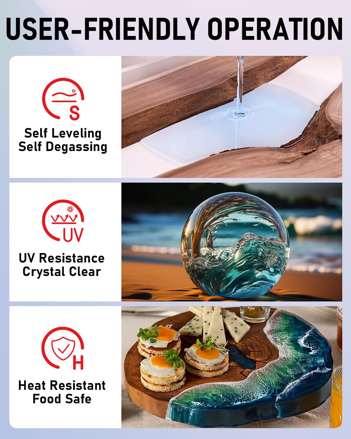 Smallbudi 80 OZ Epoxy Resin Kit with 16 Colors Mica Powder, Gold Foil, Cups & Stick, Crystal Clear Resin Beginner Supplies for Coating and Casting, Smallbudi