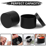 DINGPAI 24 Pcs Black Candle Tins, 4 oz Black Empty Candle Tin with Lids for DIY Candles Making, Matte Full Black Candle Jars for Candle Making, DINGPAI