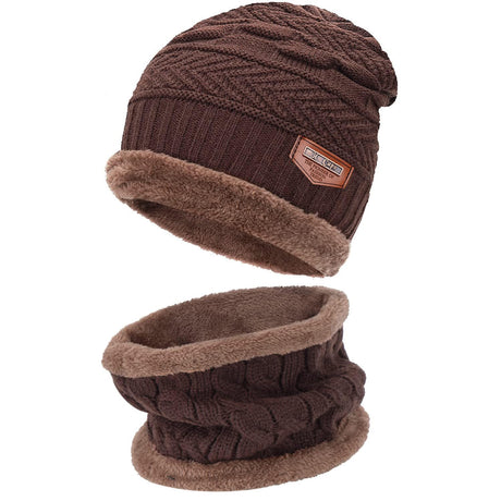 FZ FANTASTIC ZONE Mens Womens Winter Beanie Hat Scarf Set Warm Knit Thick Fleece Lined Skull Cap Neck Warmer for Men Women FZ FANTASTIC ZONE