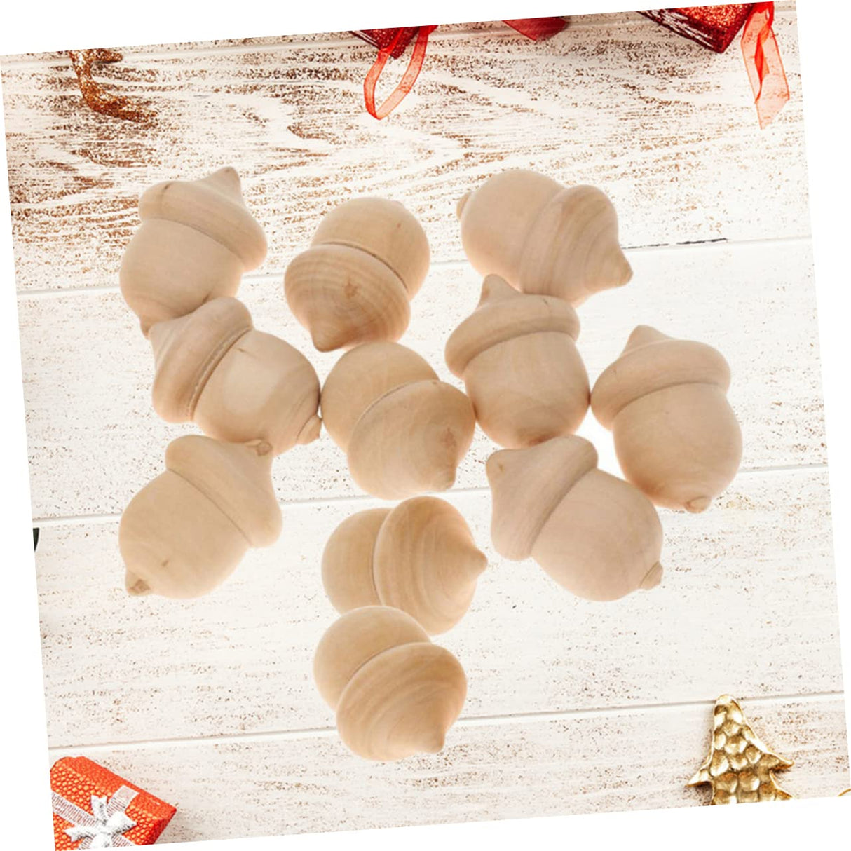 COHEALI 60 Pcs Wood Shapes for Painting Blank Peg Doll Driftwood for Crafts Xmas Wood Peg Wood Peg Doll Unfinished Wood Acorn Cutouts Christmas Peg COHEALI