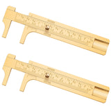 Konohan 2 Pcs Brass Vernier Caliper Pocket Caliper Handy Caliper Measuring Mini Tool Double Scale Sliding Gauge Metal Pocket Ruler for Bead Wire Konohan
