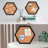 AkTop Cork Bulletin Board Hexagon 4 Pack, Small Framed Corkboard Tiles for Wall, Thick Decorative Display Boards for Home Office Decor, School AKTOP