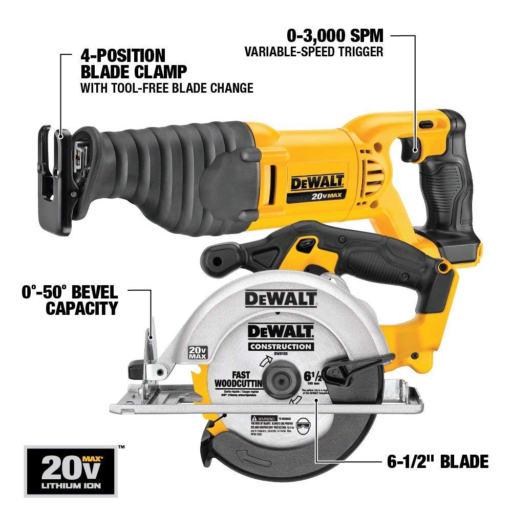 Dewalt DCK1020D2R 20V MAX Lithium-Ion Cordless 10-Tool Combo Kit (2 Ah) (Renewed) DEWALT