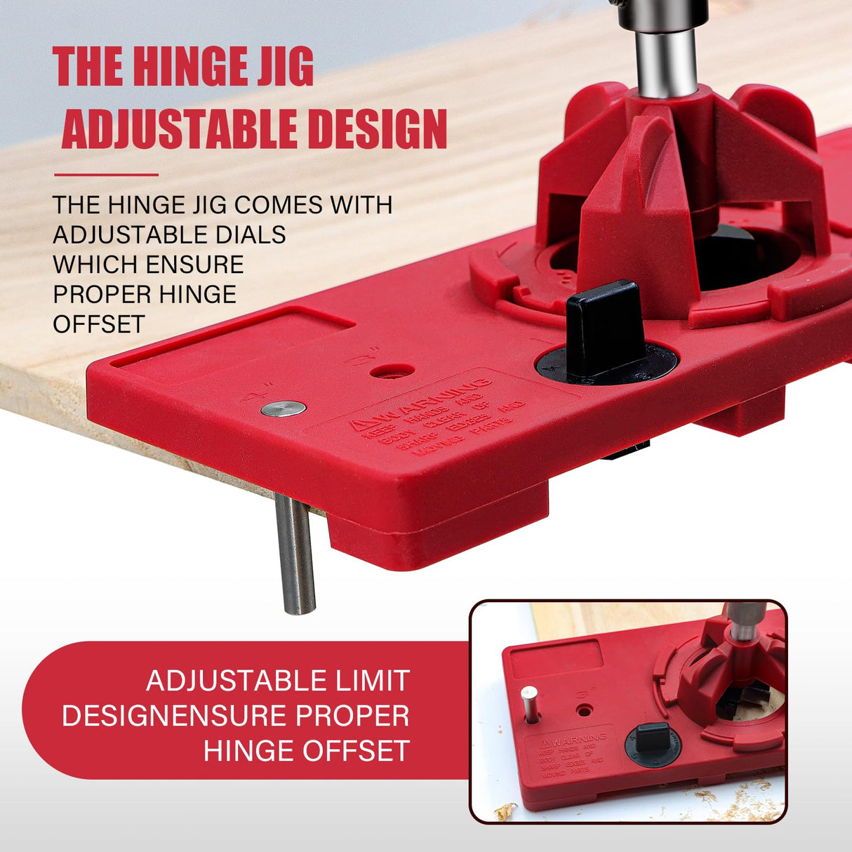 Vigtayue 35mm Hinge Drilling Jig Hole Guide Woodworking Tools, Concealed Hinge Jig for Kitchen Cabinet Doors Hinge Vigtayue