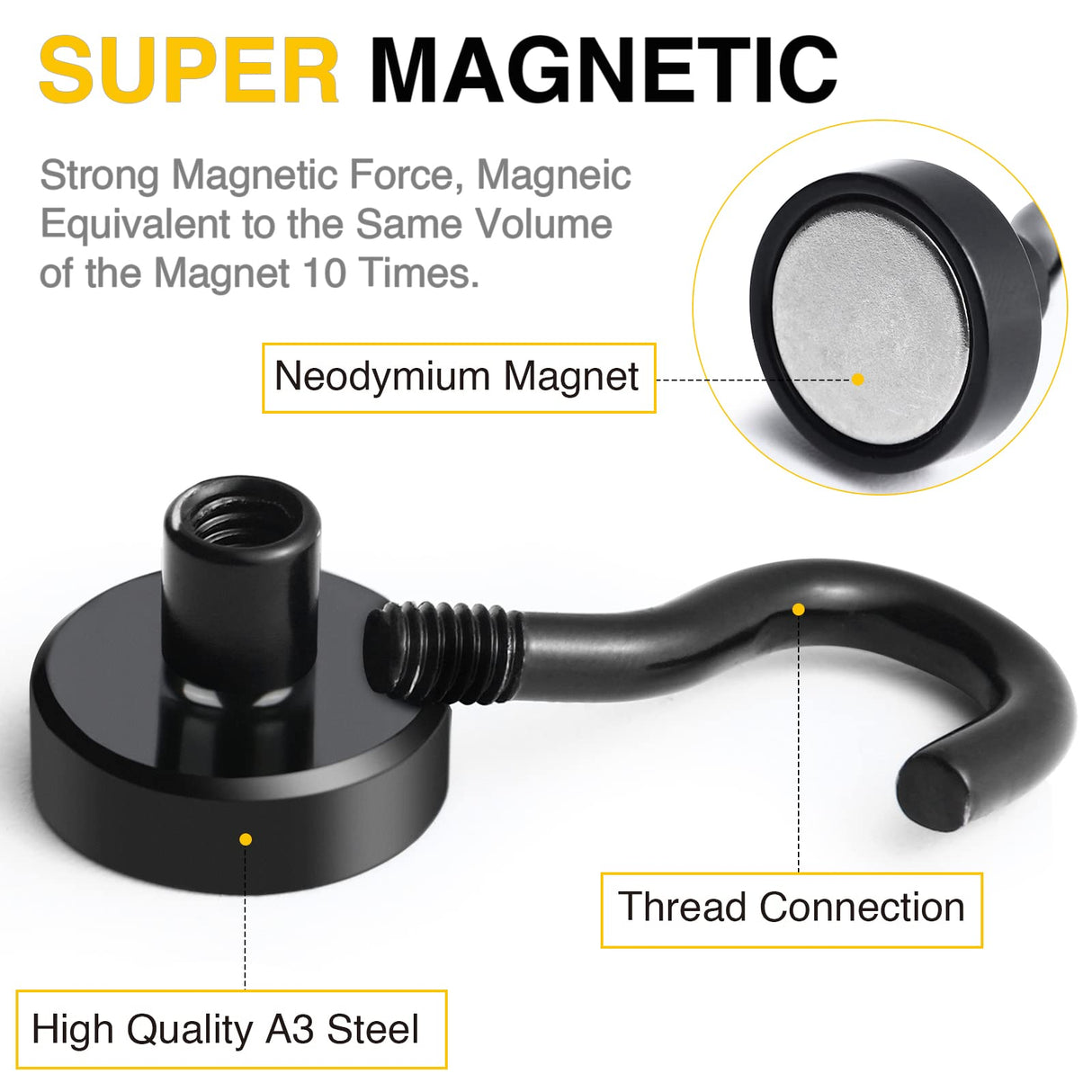 DIYMAG Magnetic Hooks, 25Lbs Strong Heavy Duty Cruise Magnet S-Hooks for Classroom, Fridge, Hanging, Cabins, Grill, Kitchen, Garage, Workplace and DIYMAG