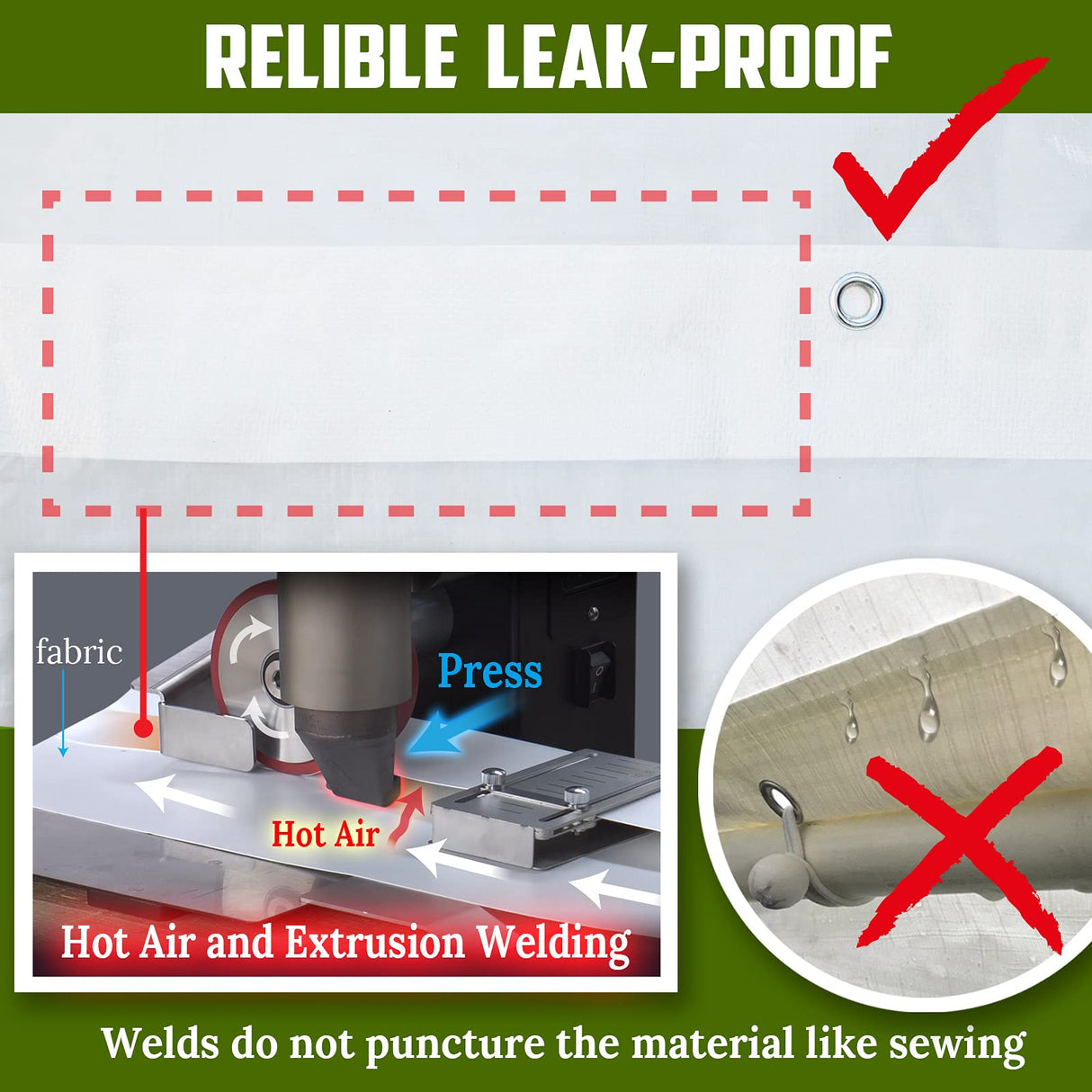 YardGrow 12 x 20 Feet Replacement Top Canopy Roof Cover for Carport Garage Shelter with Bungees, Frame Not Included (White) YardGrow