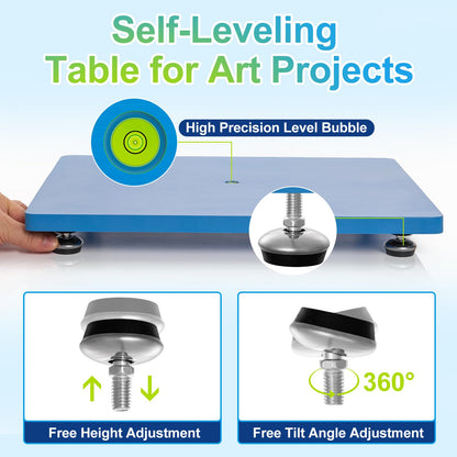 iArtker Resin Leveling Table, 16" x 12" Self-Leveling Board for Resin Art Crafts, Adjustable Multipurpose Epoxy Resin Leveling Table for Jewelry - WoodArtSupply