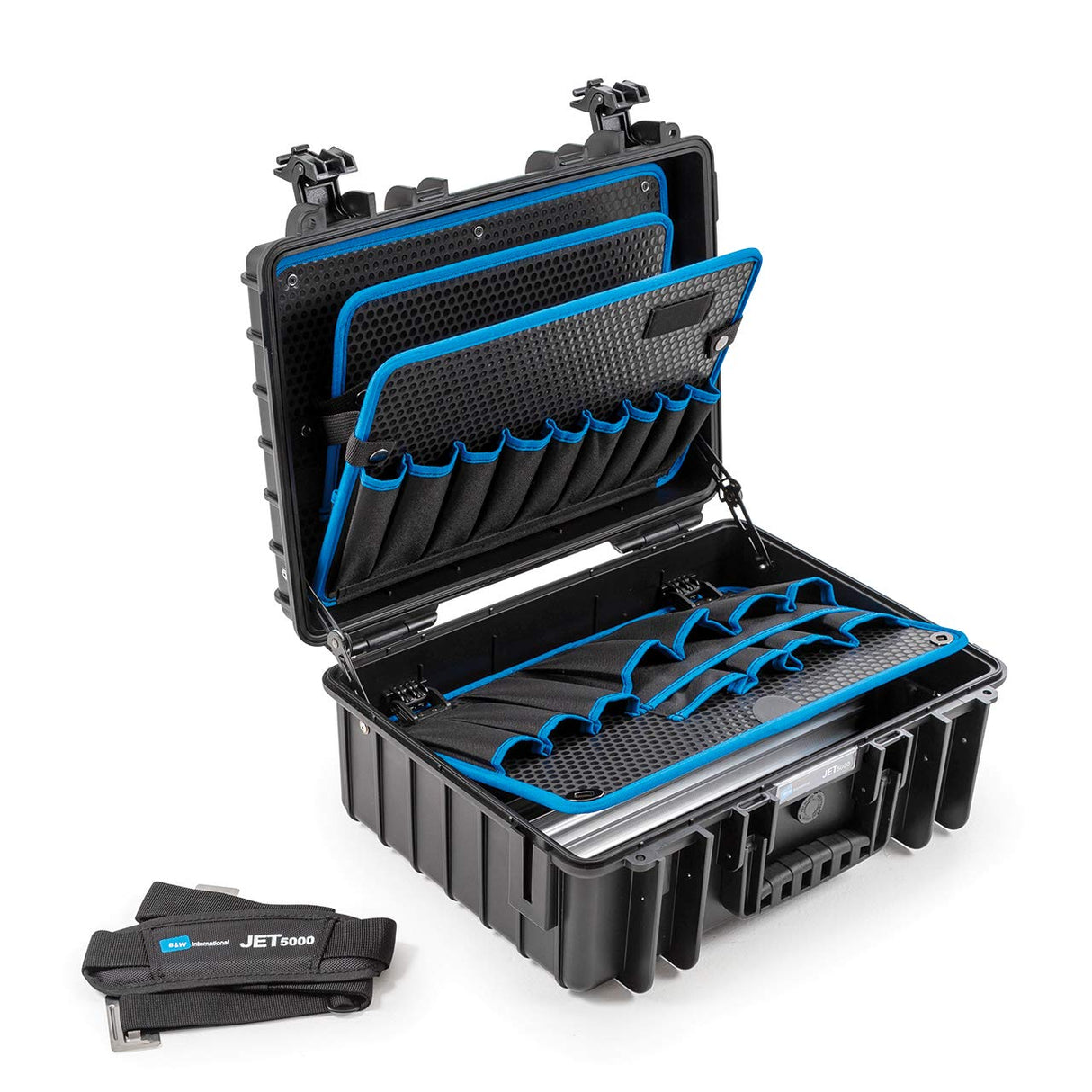 Jet 5000 Outdoor Tool Case with Pocket Tool Boards, Black B&W International