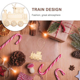 Blank Wood Crafts 20 Pcs Christmas Ornaments Train Shape Unfinished Wood Crafts Wood Slices for Home Christmas Decor Wood Centerpiece SEWACC