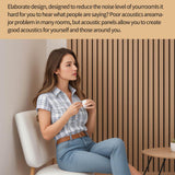 Acoustic Wood Panels for wall - Wood Slat Wall Panel, 3D Fluted Sound Absorbing Panel with Wood Venner, Noise Cancelling & Absorbing Wooden Panels, KVENI