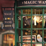 DIY Book Nook Kit Expanable Miniature Dollhouse Kit, Retro European Magic House Bookshelf Insert Model with LED Light, Bookend Building Set Hobbies Hallisun