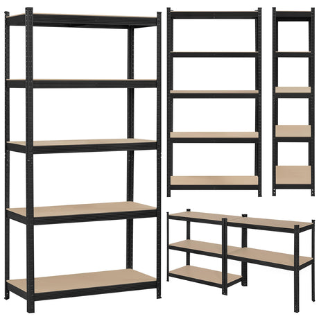 Topeakmart 5-Tier Utility Shelves, Metal Storage Shelves Garage Shelving Unit Adjustable Garage Storage Shelves Storage Racks Heavy Duty Shed Topeakmart