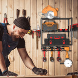 ZEAKOC Power Tool Organizer, 4 Layers Heavy Duty Drill Holder Wall Mount,Metal Hangers Utility Storage Shelves for Power Tools,Separate Rack ZEAKOC