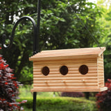 STARSWR Bird Houses for Outside,Outdoor Bird House Room for 3 Bird Families 3 Hole Bluebird Finch Cardinals Hanging Birdhouse STARSWR
