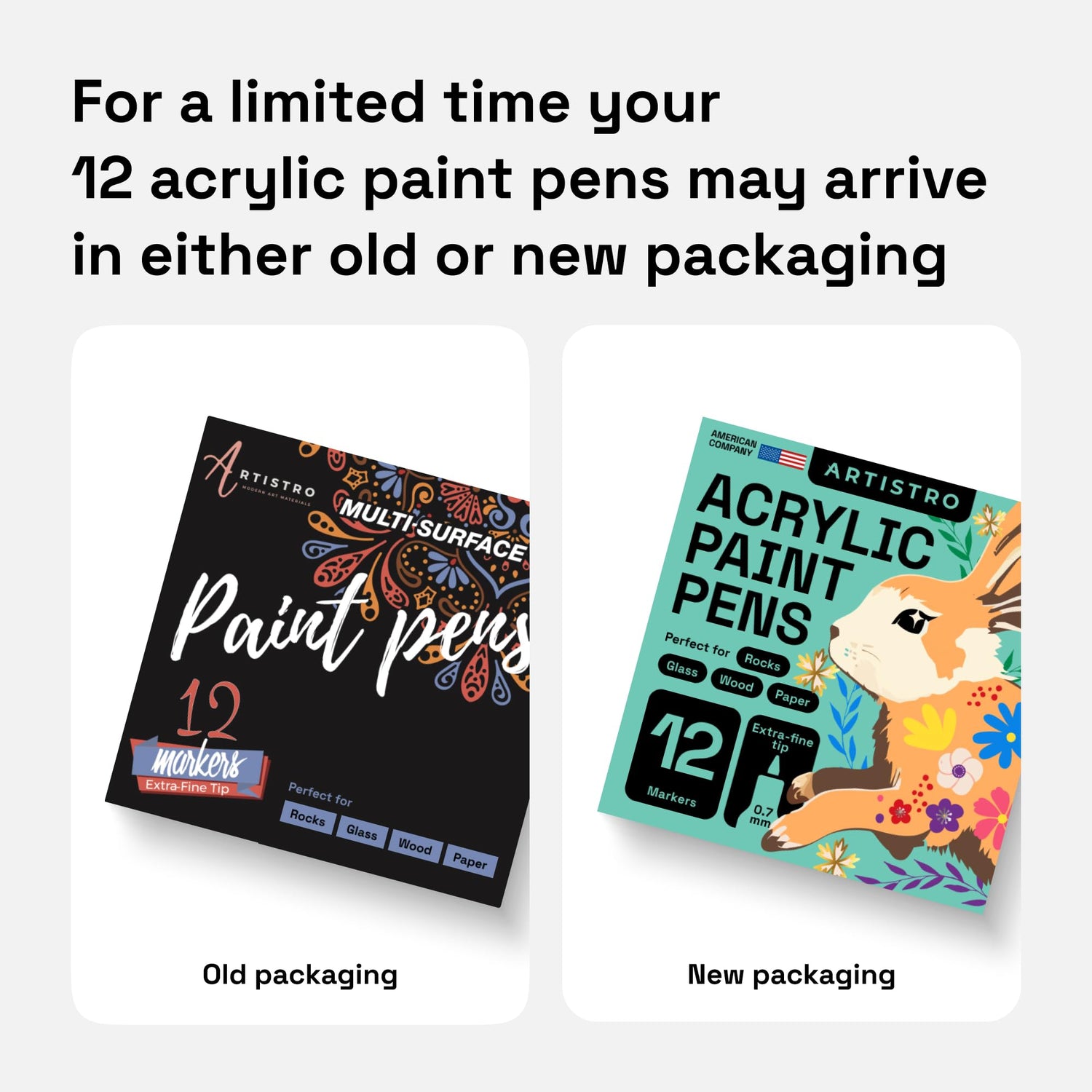 ARTISTRO Paint Pens for Rock Painting, Stone, Ceramic, Glass, Wood, Canvas. Set of 12 Acrylic Paint Markers Extra-fine Tip ARTISTRO