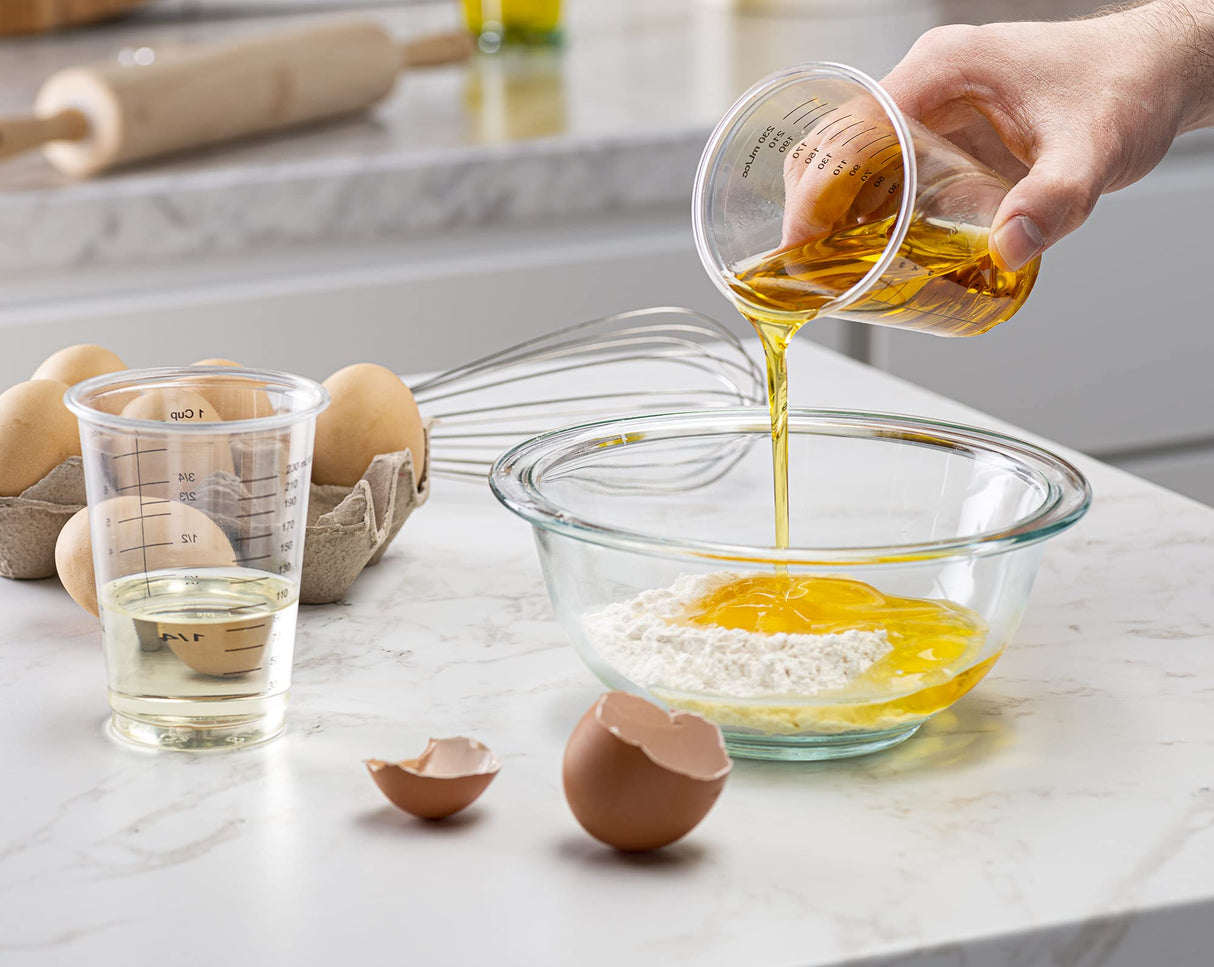 Prestee 50 Disposable Measuring Cups 8 Oz - Resin Epoxy Measuring Cups & Mixing Cup - Plastic Measuring Cups for Liquids - Liquid Mixing Cups - Dry Prestee