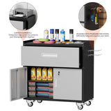 Washsemba Garage Metal Storage Cabinet for Garage with Adjustable Shelves Wheels, Rolling Tool Chest, Assembly Required, Warehouse, Basement, Tool Washsemba