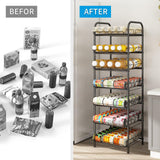 GILLAS 6 Tier Water Bottle Storage Rack, Free Standing Vertical Metal,Water Bottle Organizer, Large Capacity Bottled Rack Water Holder Stand for GILLAS