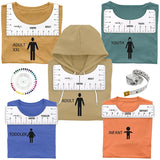 FINFINLIFE T-Shirt Ruler x 5, Shirt Measurement Tool for Heat Press, Shirt Ruler for Vinyl Alignment, Measuring Tape, Pear Pins, Tshirt Alignment FINFINLIFE