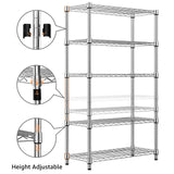 MZG Steel Heavy Duty 5-Tier Utility Shelving Unit Steel Organizer Wire Rack for Home,Kitchen,Office,Chrome (14" D x 24" W x 63" H) M MZG