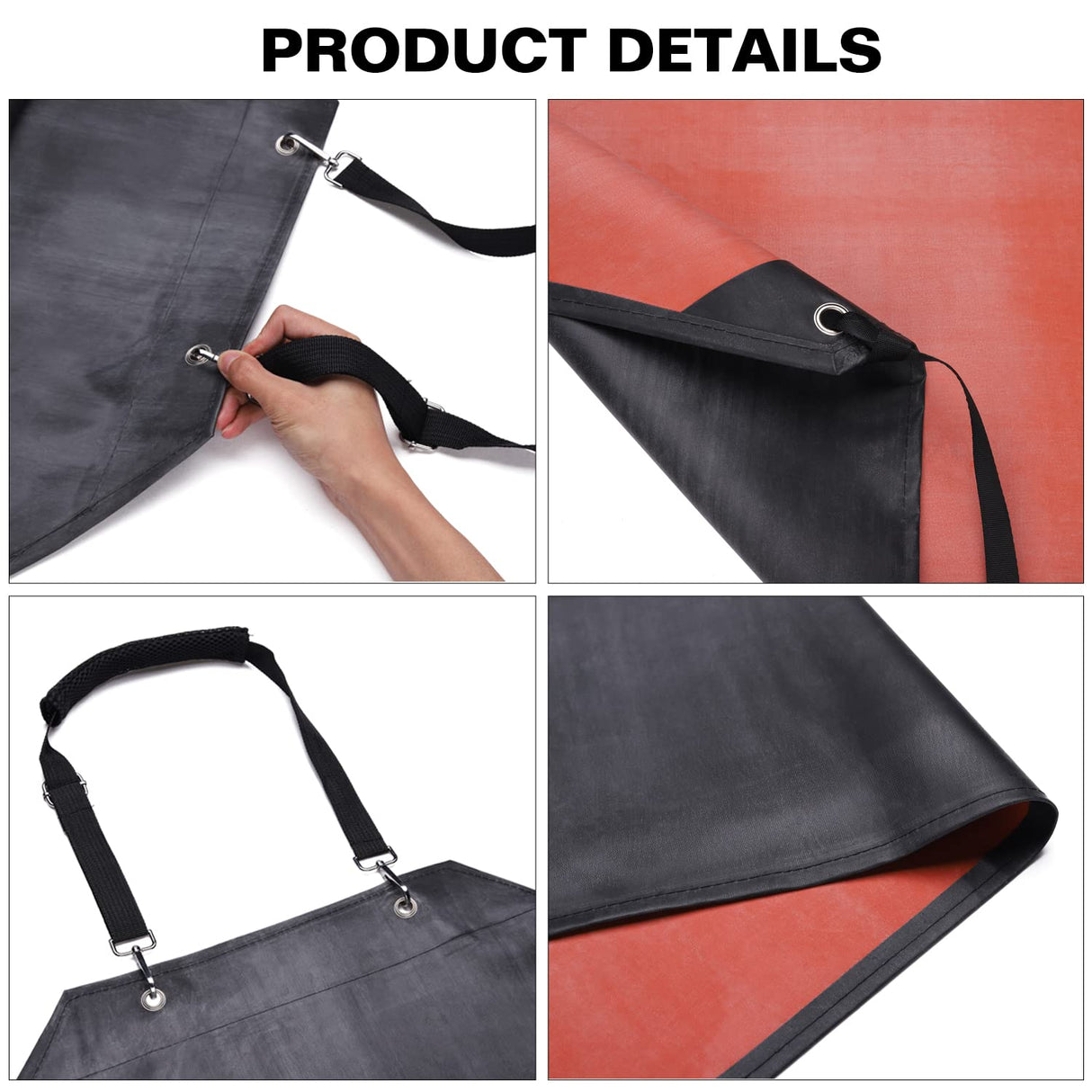 Thick Waterproof Rubber Black Vinyl Apron for Men 39" Heavy Duty Long Chemical Resistant Industrial Work Apron Adjustable Plastic Aprons for Homsolver