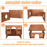 Large Wood Guinea Pig Hideout with Windows,Hamster House Hideout,Small Animals Pets Houses Hideouts,Suitable for Chinchilla,Hamsters and Small Rabbit WHEARTED