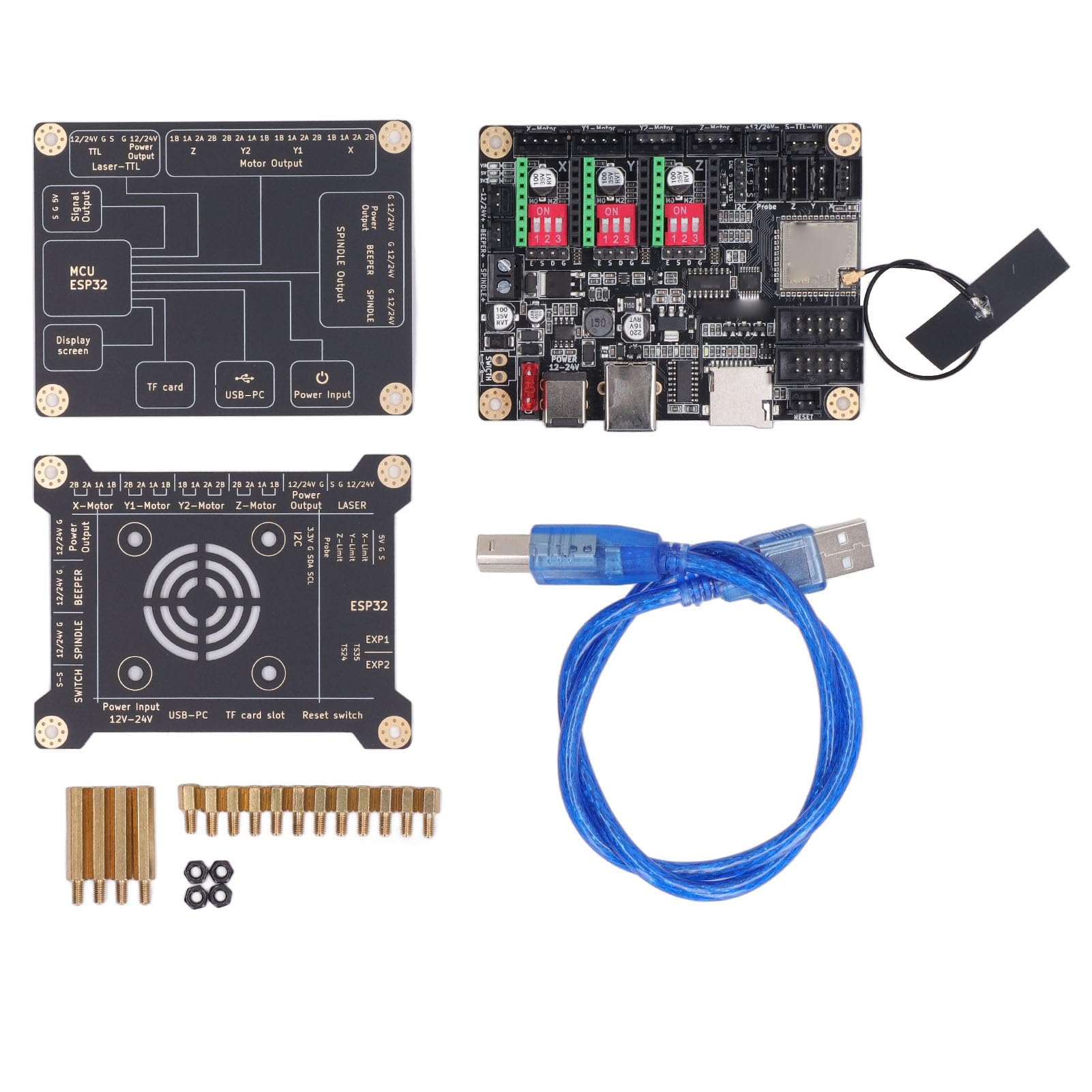 32bit Laser Engraver Control Board for Desktop Engraving Machines, MKS DLC32 V2.1 Offline Control (Motherboard and Protective Case) - WoodArtSupply