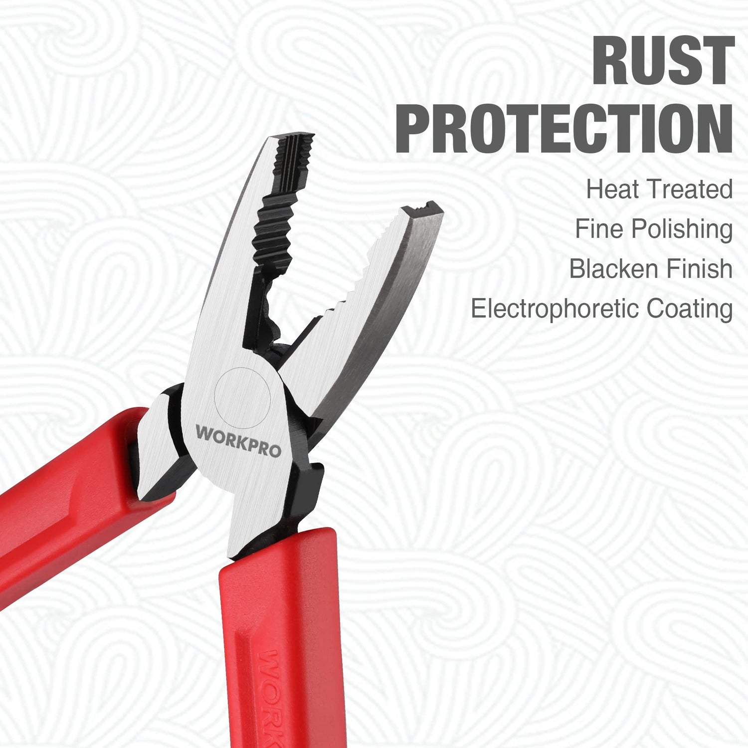 WORKPRO 6.5" Linesman S Screw Extractor Pliers(Combination Pliers) with Unique Non-slip Jaws, Stripped Screw Remover Tool, Lineman Pliers for Quickly WORKPRO