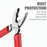 WORKPRO 6.5" Linesman S Screw Extractor Pliers(Combination Pliers) with Unique Non-slip Jaws, Stripped Screw Remover Tool, Lineman Pliers for Quickly WORKPRO