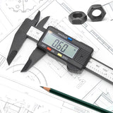 Electronic Digital Caliper, Plastic Vernier Caliper, Caliper Measuring Tool with Inch/Millimeter Conversion, Extra Large LCD Screen, 0-6 Inch/0-150 Vizbrite