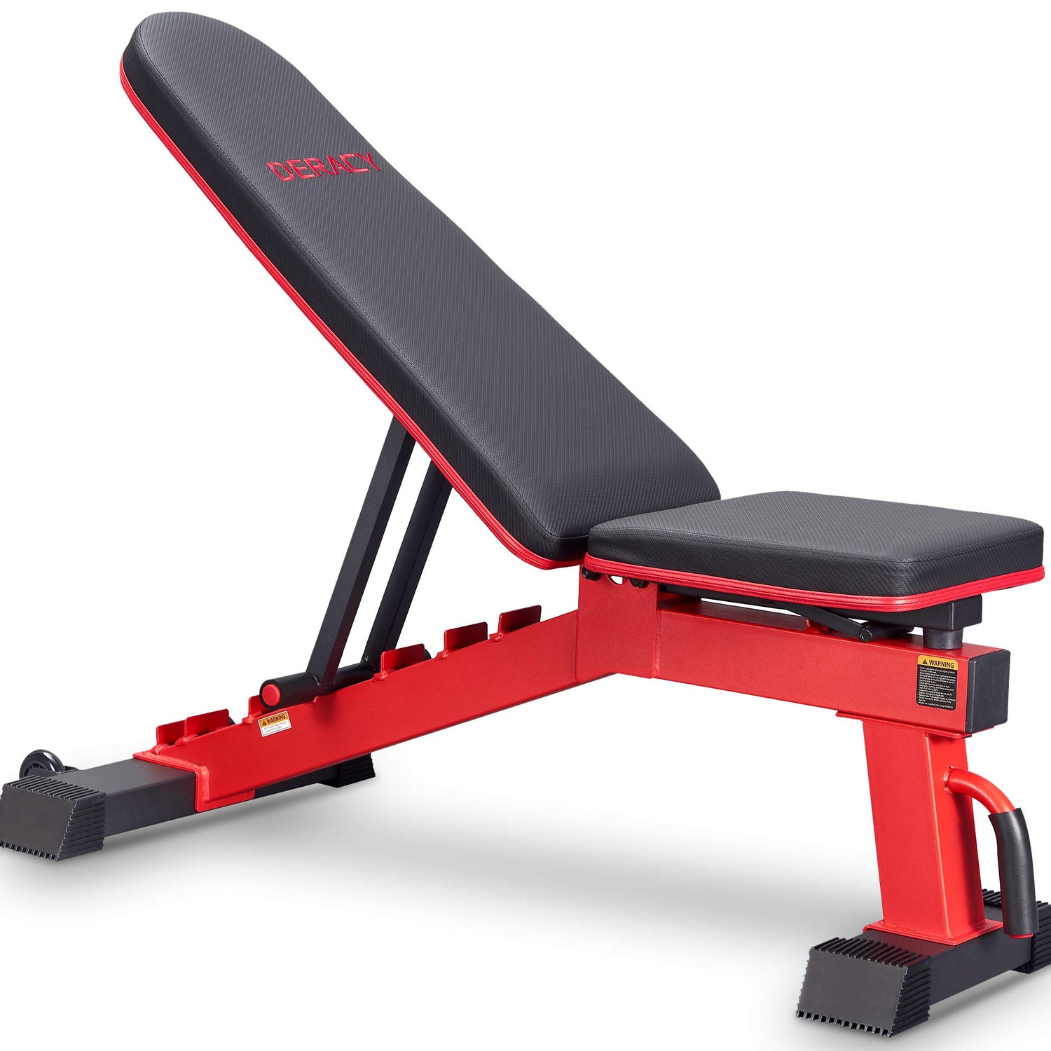 DERACY Adjustable Weight Bench for Full Body Workout, Incline and Decline Weight Bench for Indoor Workout, Home Gym (Red) DERACY