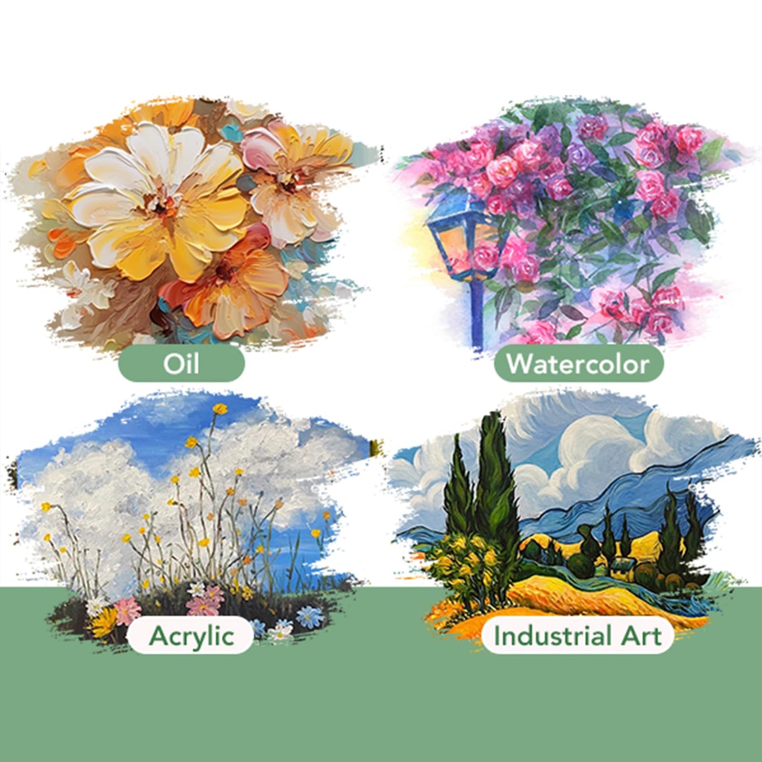 AROIC Acrylic Paint Brush Set,1pack/15pcs Nylon Hair Acrylic Painting Brush,Watercolor Rock Face Painting Brush, Artist Craft Brush Supplies, Paint AROIC