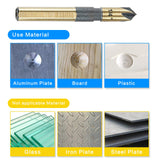 Countersink Drill Bit Set, 5 Pieces High Speed Steel 82 Degree 5 Flute 6mm Round Shank Mill Cutter Bit Countersink in Sizes 1/4” 3/8” 1/2” 5/8” 3/4” DKIBBITH