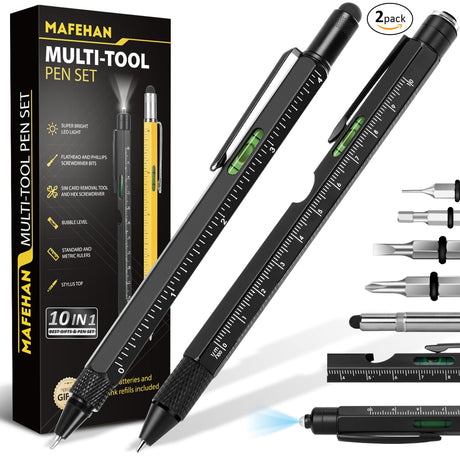Christmas Gifts for Men, MAFEHAN 10 in 1 Multi Tool Pen Set Gifts for Dad Men Grandpa, Stocking Stuffers for Men Adults, Mens Gifts for Christmas, MAFEHAN