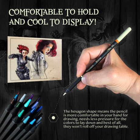 Black Widow Monarch Colored Pencils For Adult Coloring - 48 Coloring Pencils With Smooth Pigments - Best Color Pencil Set For Adult Coloring Books Black Widow