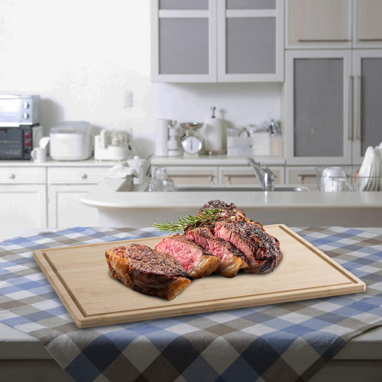 Bamboo Cutting Boards for Kitchen - Wood Cutting Board with Juice Grooves - Small Wood Cutting Board for Meat, Wooden Cutting Boards for Kitchen Hammont