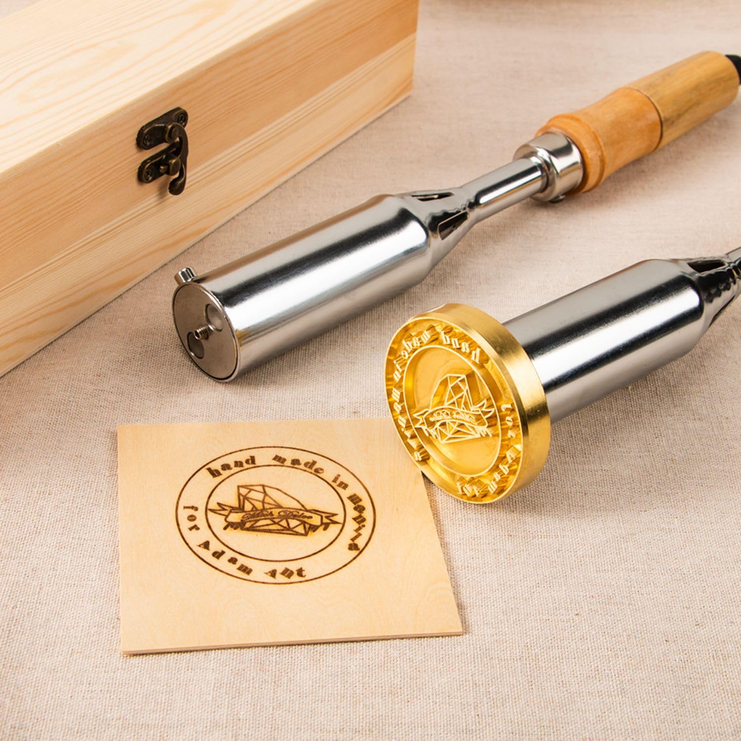 Crawell Custom Electric Branding Iron for Wood and Leather - Personalise Your Crafts with Ease (1.5") Crawell